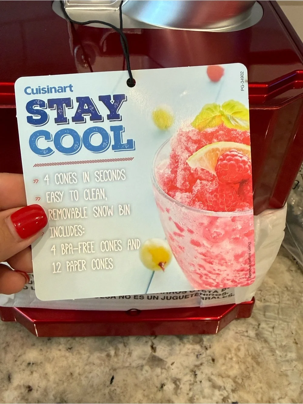 Cuisinart Red Snow Cone Maker - Electric Shaved Ice Machine